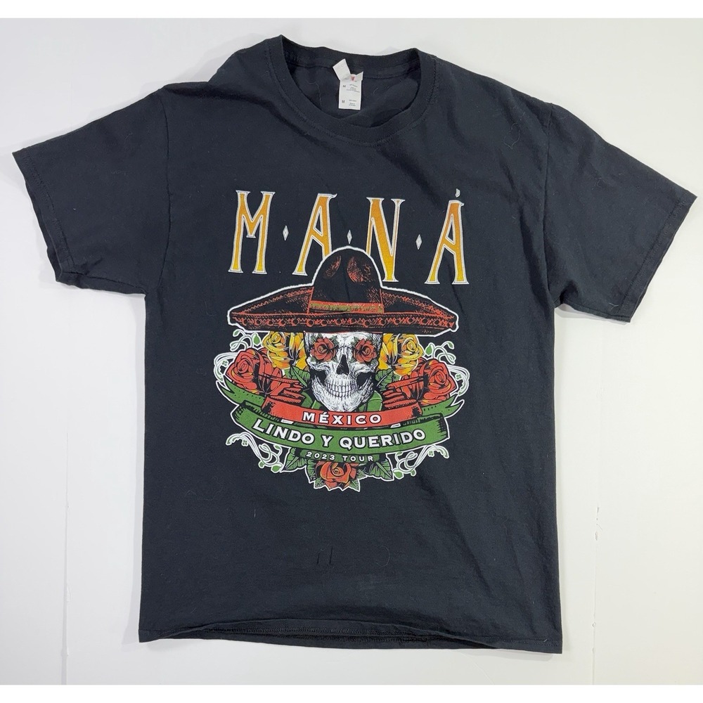 Maná Lindo Y Querido 2023 Tour T-Shirt Mexico Skull Graphic Concert Tee M